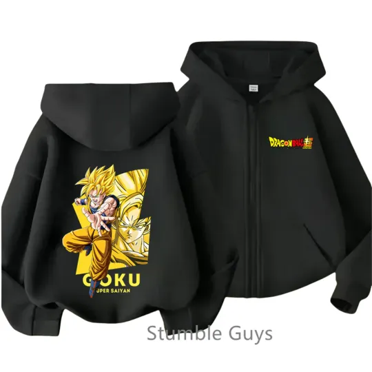 Anime Dragon Ball Zip Up Hoodie, Spring Autumn Fashion, Unisex Hoodie, Casual Jacket