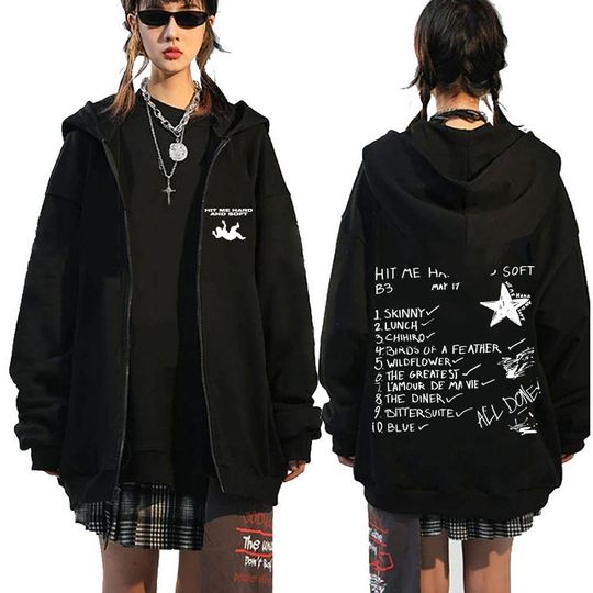 Hit Me Hard and Soft 2024 Tour Zip Up Hoodie, Spring Autumn Fashion, Unisex Hoodie, Casual Jacket
