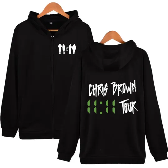 Chris Brown THE 11:11 TOUR Oversized Zip Up Hoodie