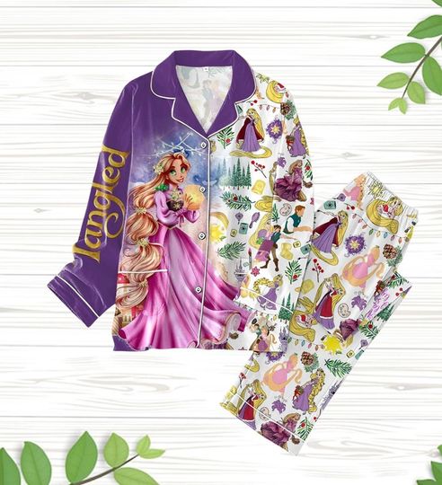 Disney Rapunzel Xmas Pajamas, Disney Tangled Women Pajamas, Disney Princess Holiday Pajamas, Tangled Princess Shirt, Disneyland Gift