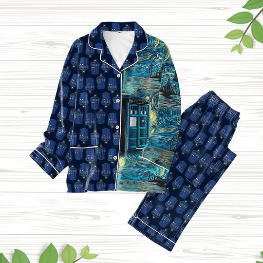 Dr Who Tv Show Pajamas, Dr Who Police Box Pajamas, Doctor Who Sitcom Pajamas, Dr Who Tardit Holiday Pajamas, Dr Who Christmas Pajamas
