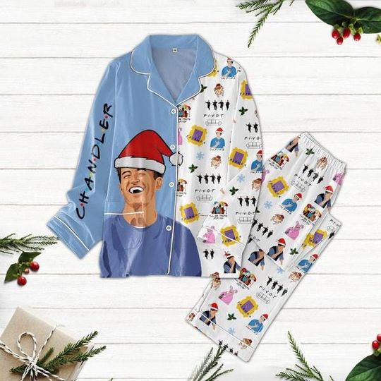 Friends Tv Show Pajamas, Chandler Bing Women Pajamas, Friends Characters Xmas Pajamas, Matthew Perry Pajamas, Friends Chandler Pajamas