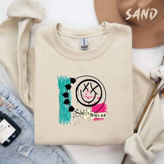B182 Sweatshirt, Smile Face Sweater, Retro Smile Face Crewneck, Cute Smile Sweatshirt, Rock B182,Trendy Smile B182 Sweatshirt