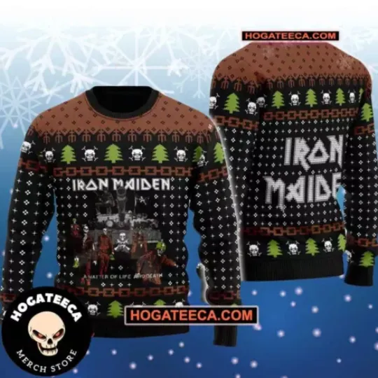 Iron Maiden A Matter Of Life And Death Chirstmas Gifts 2024 Xmas Ugly Sweater