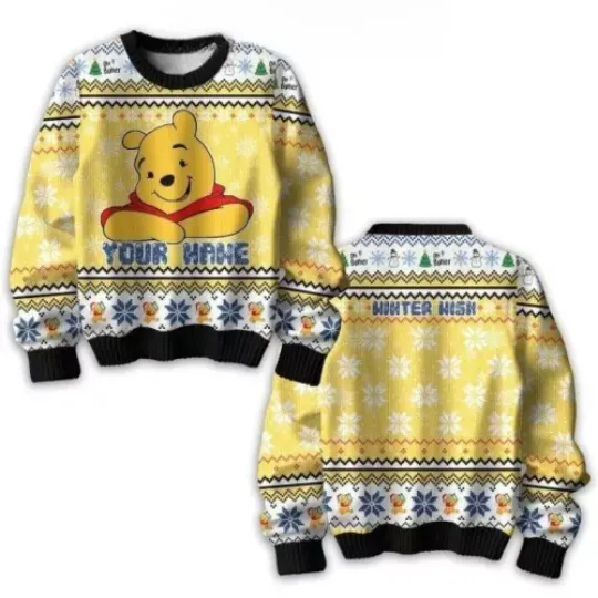 Winnie The Pooh Honey Winter Wish Personalized Ugly Sweater