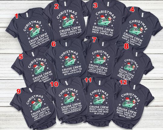 Most Likely To Matching Christmas Cruise Shirts Family Christmas Cruise Shirt Funny Christmas Family Vacation Matching Christmas