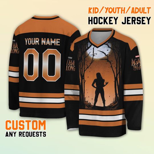 Personalized Agatha All Along Alice Wu Hockey Jersey, Custom Alice Wu Hockey Jersey, Disney Agatha All Along Hockey Shirt