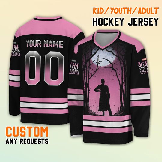 Personalized Agatha All Along Jennifer Kale Hockey Jersey, Custom Jennifer Kale Hockey Jersey, Disney Agatha All Along Hockey Shirt