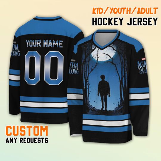Personalized Agatha All Along Teen Hockey Jersey, Custom The Teen Hockey Jersey, Disney Agatha All Along Hockey Shirt
