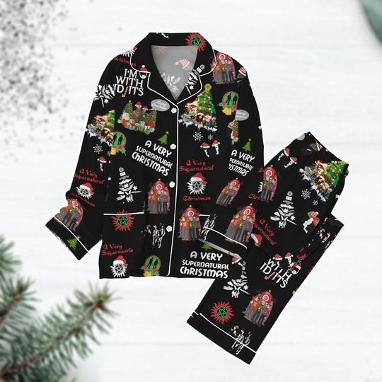 Supernatural Christmas Pajamas, Winchester Brothers Pajamas Set, Dean Winchester Holiday Pajamas, Pajamas For Party