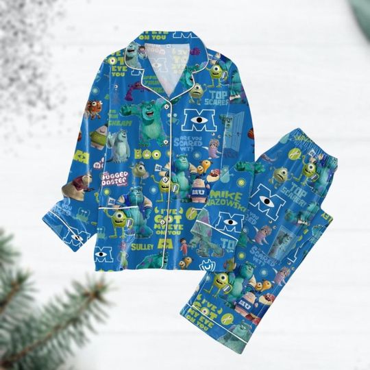 Disney Monsters Inc Sully Pajamas, Sully Fur Pajamas Set, Monsters University Women Pajamas, Cartoon Movie Gift, Christmas Pajamas