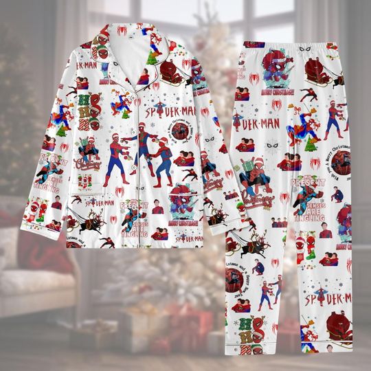 Christmas Spider Man Pajamas Set, Marvel Avengers Christmas Shirt, Disneyland Family Pajamas, Magic Kingdom Tee, Super Hero Lovers Gift