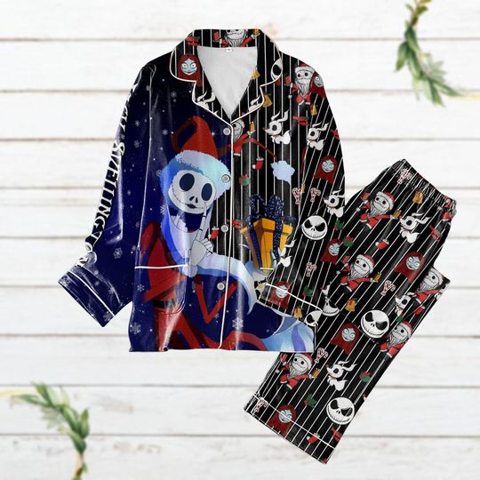Christmas Jack Skellington Pajamas Set, Nightmare Before Christmas Shirt, Jack And Sally Zero Dog Pajamas Family, Disney Trip Merch