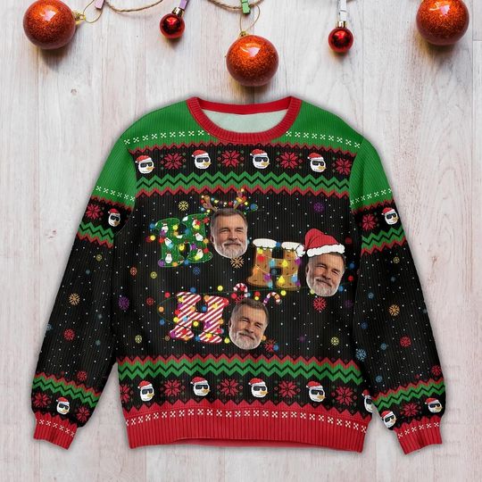Custom Face Ugly Christmas Sweater, Family Christmas Ugly Christmas, Couples Matching Ugly Christmas Sweater, All Over Print Ugly Sweater