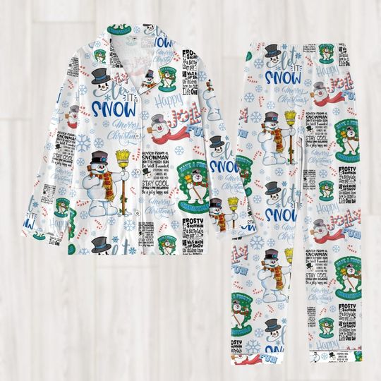 Frosty The Snowman Pajamas Set, Merry Christmas Pajamas, Snowman Women Pajamas, Disneyland Christmas Frosty Shirt