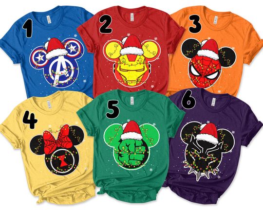 Avengers Christmas Shirt, Christmas Lights Tee, Superhero Christmas Shirt, Marvel Family Shirts, Matching MCU Christmas Shirt