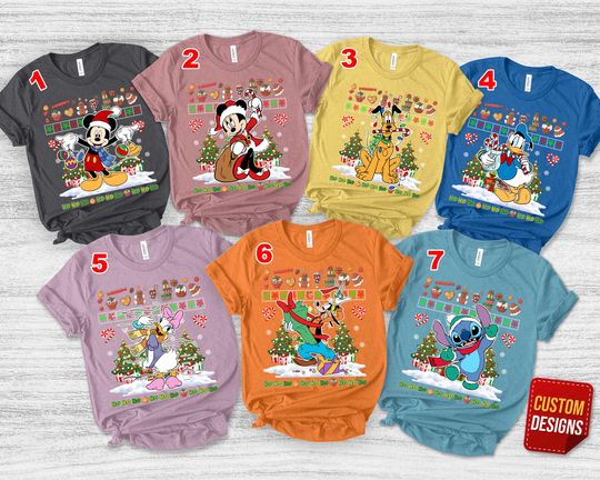 Disneyland Mickey And Friend Ho Ho Ho Christmas Shirt/Mickey And Stitch Christmas Shirt/Christmas Party/Christmas Family Shirt