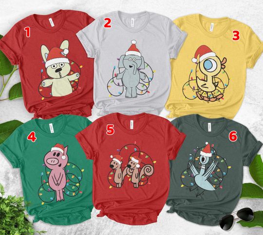 Retro Book Characters Elephant Piggie Pigeon Teacher Christmas Shirt, Piggie Tshirt ,Kindergarten Teacher, Back To School, Funny Meme