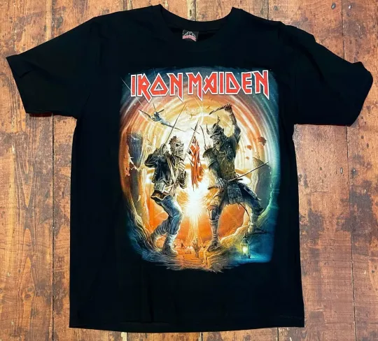 Rock@Tees Iron Maiden Eddie Armed Combat Double Sided T-shirt L (ts0338) (New)