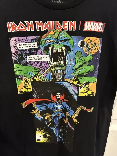 Iron Maiden x Marvel Doctor Strange Graphic T-Shirt Size Large NEW