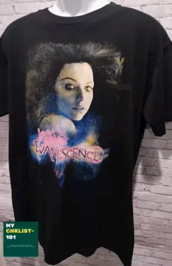 Evanescence Men's Large Black Double Sided T shirt Power Metal Rock Band