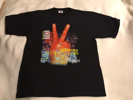 Vintage Pepsi WOODSTOCK 94 Concert T-Shirt XL USA - NEW
