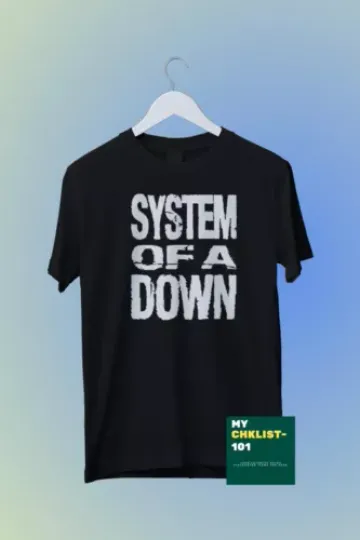 SYSTEM OF DOWN Men's 2XL Black T Shirt Rock Band Vtg Style Print