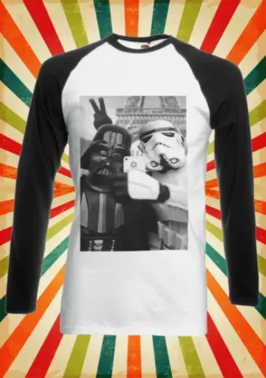 Selfie Photo Darth Vader Men Women Long Short Sleeve Baseball Shirt