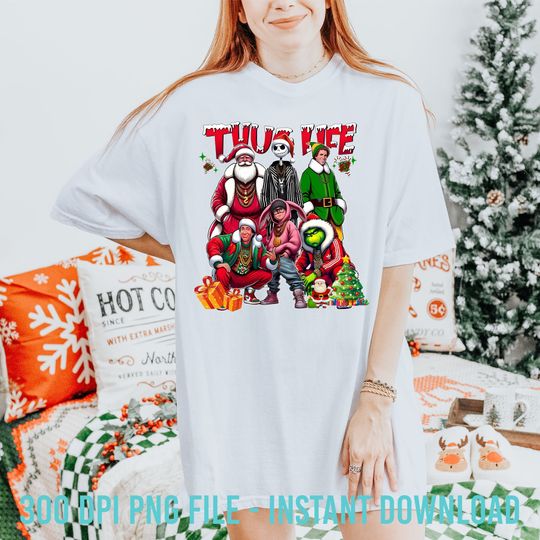 Thug Life Christmas Movies Characters Shirt
