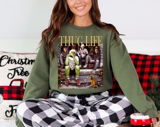 Thug Life Christmas Shirt, Christmas sweatshirt, Christmas movie sweater, holiday crewneck Christmas friends shirt, Xmas gifts For women