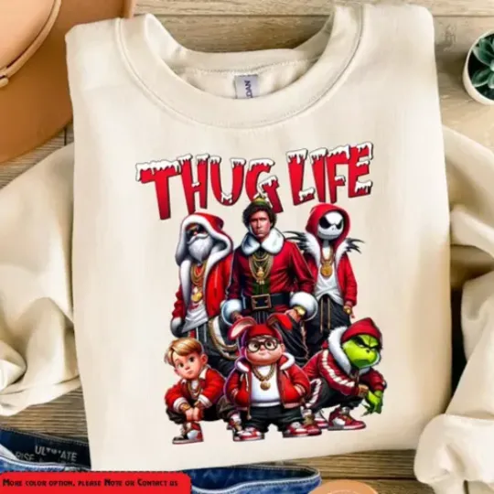 Thug Life Sweatshirt, Thug Life Hoodie Gift Idea, Thug Life Shirt, Holiday Tee