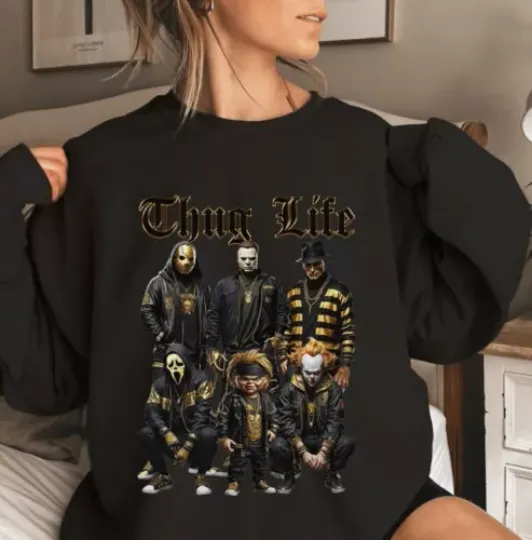 Thug Life Horror Movie Shirt, Halloween Sweatshirt, Scary Halloween Shirt