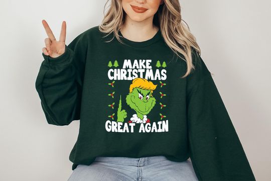 Make Great Xmas Again Trump Sweatshirt, Trump funny character Shirt, Trump Lover Christmas Shirt, Funny Trump Xmas Republican Sweater Gift