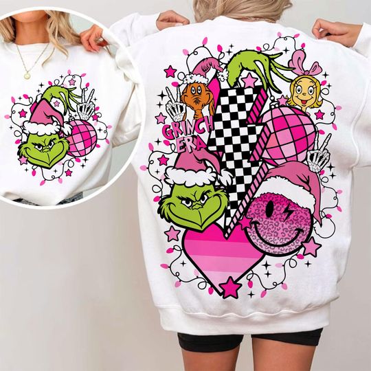 Retro Pink Christmas Sweatshirt, Christmas Movie Sweatshirt, Retro Christmas Sweatshirt