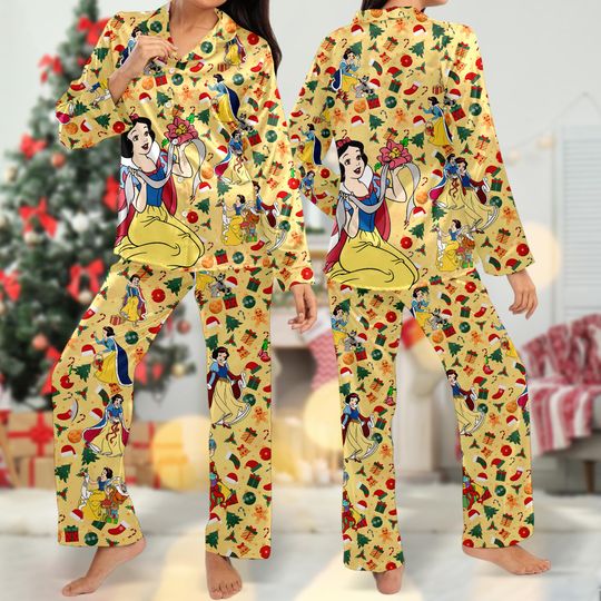 Snow White Christmas Pajamas, Seven Dwarfs Christmas Pajama Set Gift For Women, Princess Xmas Holiday Party Gift, Magic Kingdom Shirt