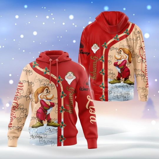 Personalized Christmas Grumpy Hoodie Shirt, Disney Grumpy Shirt, Seven Dwarfs Shirt, Disney Snow White Shirt, Magic Kingdom Shirt