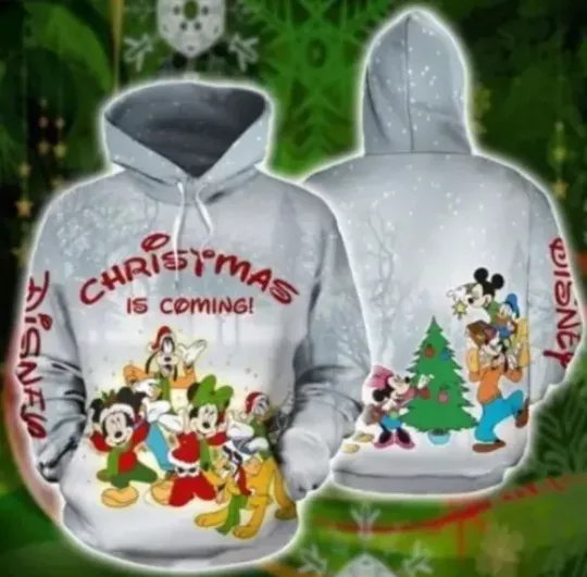 Mickey And Friends Christmas Is Coming Disney Hoodie, Disney 3D Hoodie
