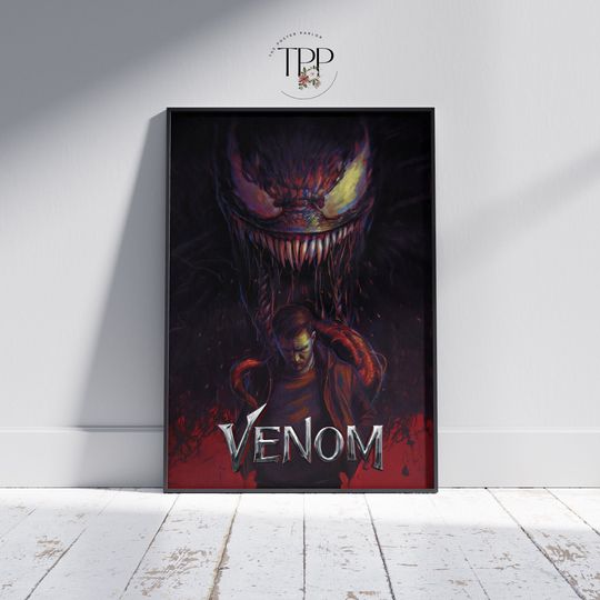 Venom Poster, Superhero Wall Art, Cinema Room Decor, Marvel Print, Gift for Movie Lovers