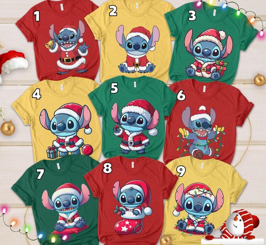 Disney Stitch Christmas Shirt Disney Christmas Stitch T-Shirt These Are a Few of My Favorite Things Christmas Shirt