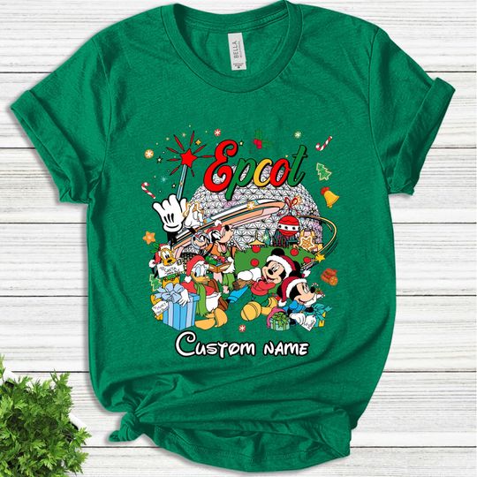 Custom Disney Epcot Christmas Shirt, Custom Name Disney Christmas Squad, Disney Christmas Shirt, Custom Christmas Shirt, Disney World