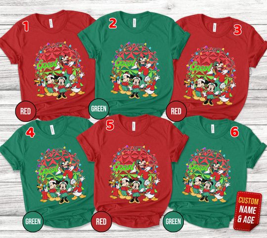 Epcot Christmas Mickey & Friends T-shirt, Disney Epcot Xmas Tee, Epcot Centre 1982, Mickey's Very Merry Xmas Party Shirt, Epcot Trip