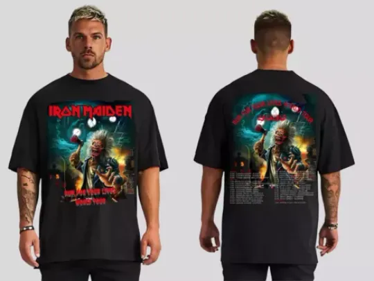 IRON MAIDEN Run For Your Lives World Tour 2025 HARD ROCK T SHIRT