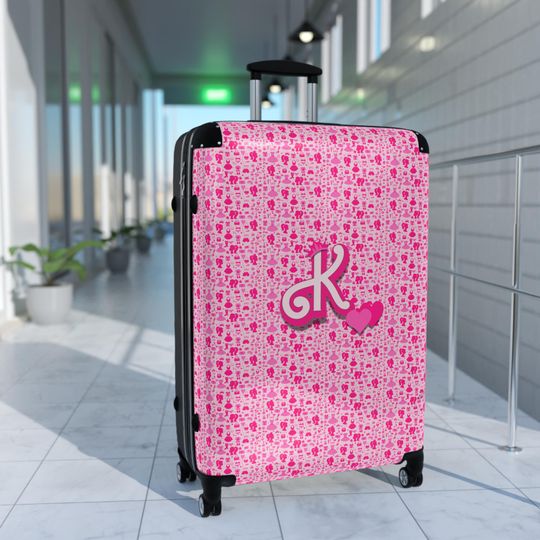 Barbie Themed Suitcase, Personalized Custom Travel Gear for Barbie Fans, Barbie Inspired Luggage, Unique Barbie Design, Travel Accessories