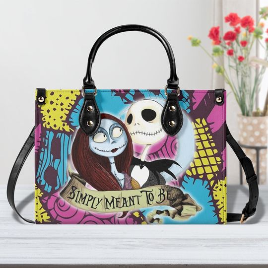 Jack and Sally Handbag - Vegan Leather for Women, Perfect Christmas Gift & Halloween Accessory