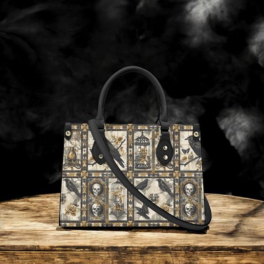 Crow Skull Handbag Organized Witchcraft Gift