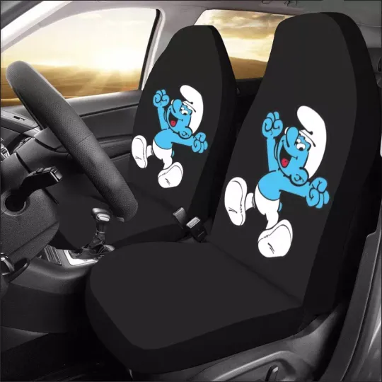 Funny Cartoon Gift Idea Smurf Car Seat Cover