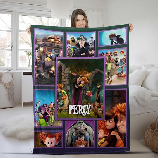 Personalized Hotel Transylvania Blanket, Hotel Transylvania Blanket, Dracula Hotel Blanket Christmas Gift, Cartoon  Blanket