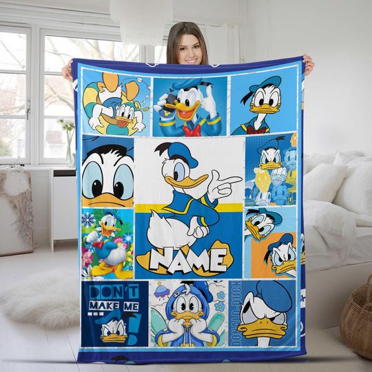 Personalized Donald Duck Blanket, Disney Donald Duck Blanket, Gifts For Kid, Birthday Gifts, Baby Throw Blanket