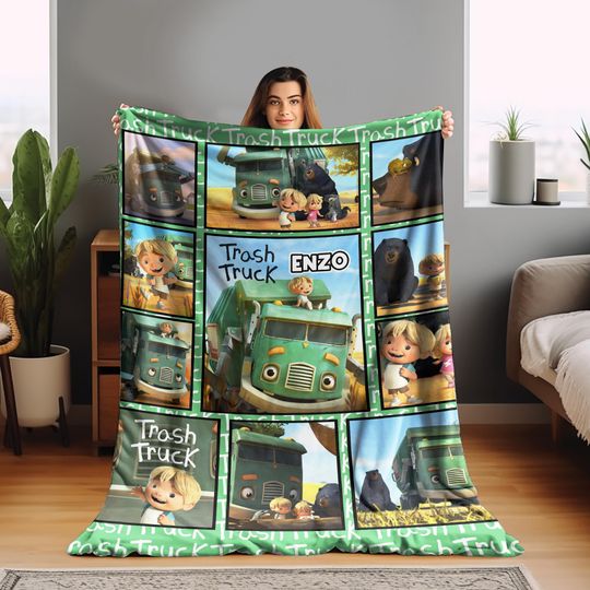 Trash Truck Blanket/Trash Truck Blanket/Trash Truck Birthday Gifts/Truck Lover Gift Blanket/Birthday Gifts/Trash Truck Theme Party