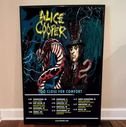 Alice Cooper Too Close For Comfort Schedule Tour 2024 Poster
